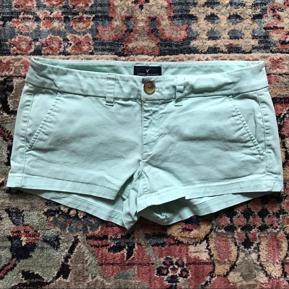 American Eagle Mint Shortie Stretch Shorts 6